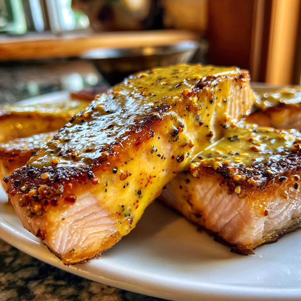 Lachsfilet mit Honig-Senf-Sauce