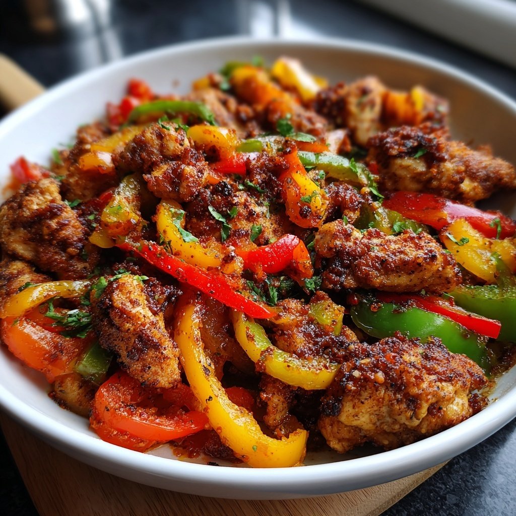 Kalorienarme Hähnchen Pfanne Mit Paprika