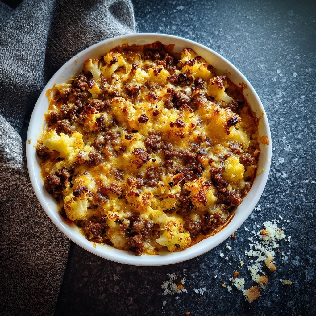 Blumenkohl Auflauf Mit Hackfleisch Und Käse