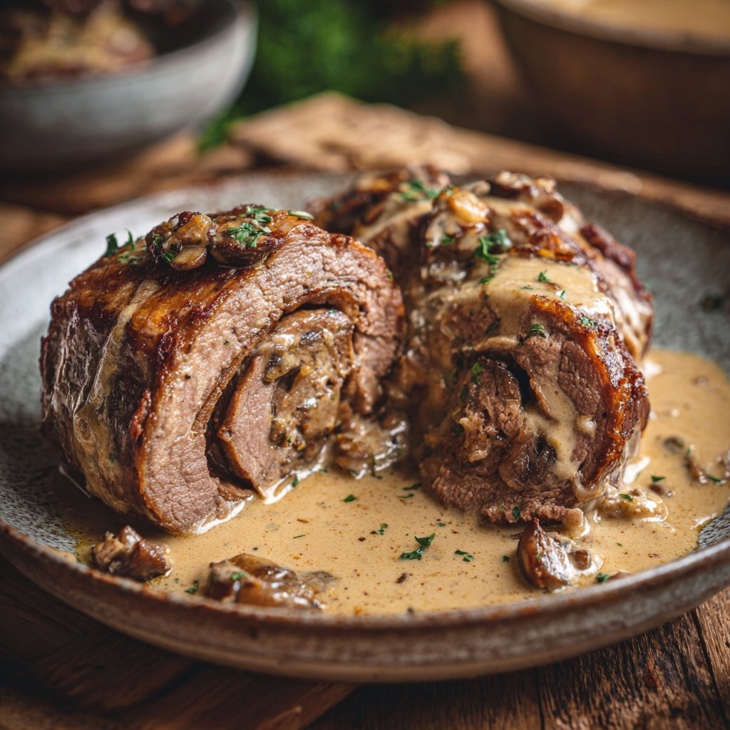 Hausmannskost Rinderrouladen mit Rahmsoße