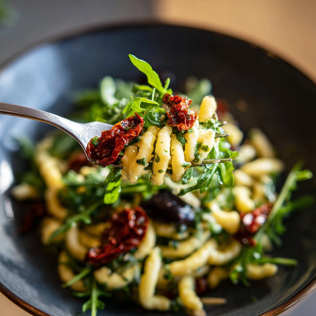 Mediterraner Nudelsalat Mit Rucola