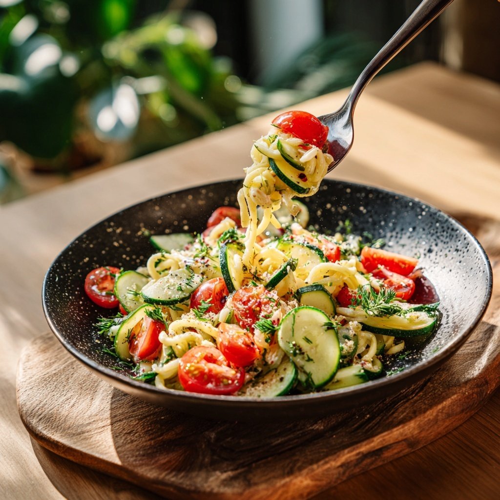 Mediterraner Nudelsalat Mit Gurken