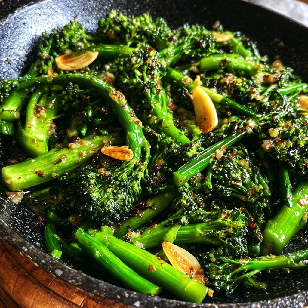 Brokkoli Pfanne Mit Knoblauch